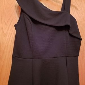 LAST CALL Thalia Black Shoulder Blouse Large